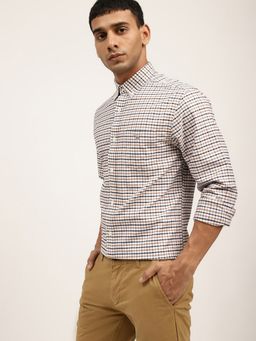GANT - Men White Checked Regular Fit Shirt