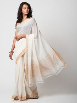 Fabindia - Cotton Woven Fine Border Sari