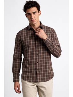 Allen Solly - Men Brown Sport Fit Checked Full Sleeves Casual Relaxed Shirt