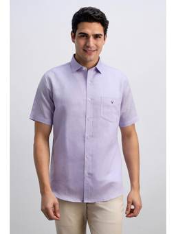 Allen Solly - Men Purple Sport Fit Solid Half Sleeves Casual Relaxed Shirt