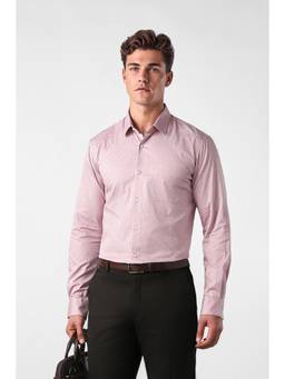 Peter England - Men Pink Printed Nuvo Fit Shirt