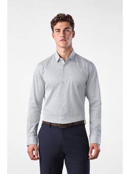 Peter England - Men Navy Blue Printed Nuvo Fit Shirt