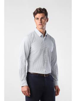 Peter England - Men White Checked Nuvo Fit Shirt