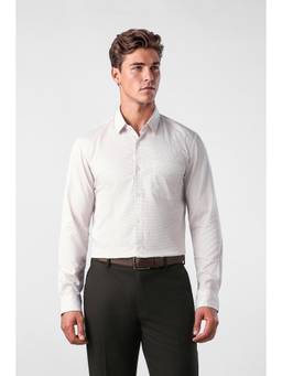 Peter England - Men White Printed Slim Fit Shirt