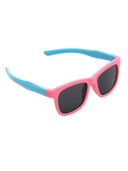 Spiky - Pink Frame Black Lens Wayfarer UV Protection Sunglass 1571_PINK_BLUE