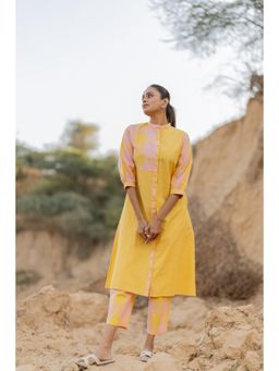 Silai Studio - Pastel Sunrise Cotton Checkered Kurta And Pant