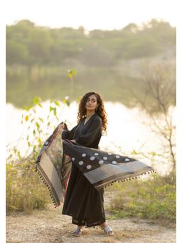 Silai Studio - Raven Black Cotton Kurta With Pant And Dupatta
