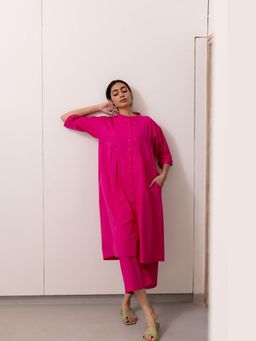 Silai Studio - Pink Horizon Cotton Plain Co-Ord