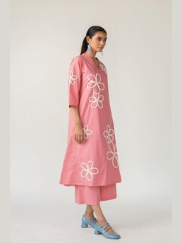 Silai Studio - Dusky Bloom Grey Cotton Embroidered Co-Ord