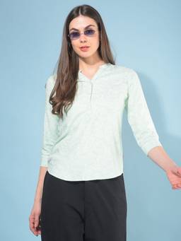 CRIMSOUNE CLUB - Women Blue Paisley Printed Top
