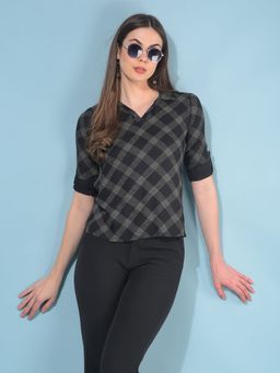 CRIMSOUNE CLUB - Women Black Checks Top