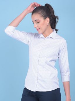 CRIMSOUNE CLUB - Women White Printed Shirt