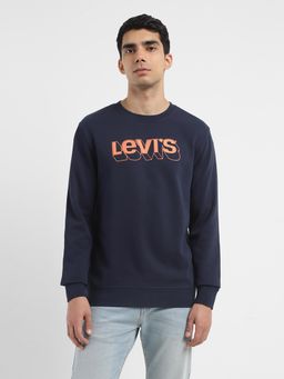 Levi's - Mens Brand Logo Navy Blue Crew Neck Sweatshirt