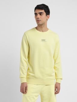 Levi's - Mens Solid Yellow Crew Neck Sweatshirt
