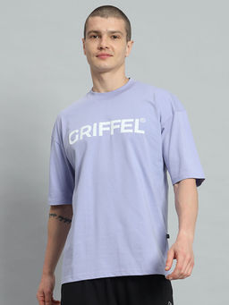 Griffel - Men Reg Logo Oversized Powder Blue T-Shirt