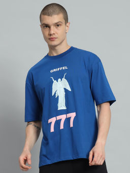 Griffel - Men Printed Loose Fit Royal T-Shirt