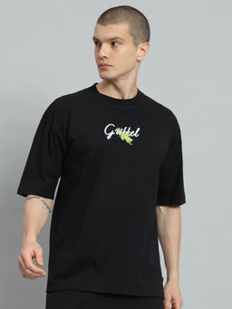 Griffel - Men Black Oversized T-Shirt