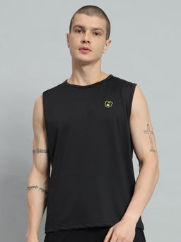 Griffel - Men Teddy Logo Sleeveless Black T-shirt