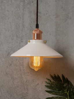Homesake - White Cone Pendant Rose Gold Hanging Light