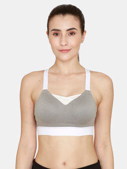 Zivame - High Impact Padded Sports Bra - Grey