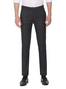 Arrow - Men Charcoal Hudson Tailored Fit Formal Trousers