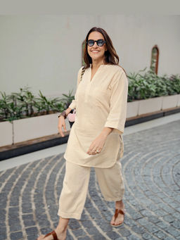 SURMA - Off White Hoops Co-Ords Set