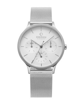 Obaku - Lind Steel V212LMCIMC White Dial Multifunction Watch For Women