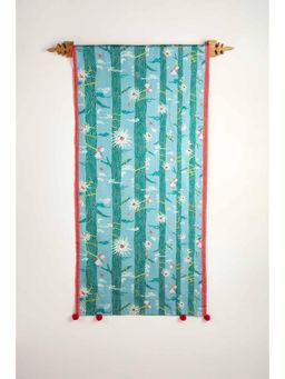 Freedom Tree - Brahma Kamal Aqua Blue Wall Panel