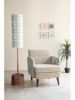 Freedom Tree - Tamara Gold Floor Lamp Ensemble with Celestial Sky Lunar Grey Lampshade