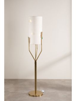 Freedom Tree - Udanti Gold Tree Floor Lamp Ensemble with Sabar Palm Lampshade