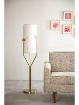 Freedom Tree - Sabar Palm Gold Floor Lamp Ensemble with Sabar Palm Lampshade
