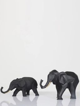 Smokey Cocktail - Elephant Pair Sculpture Black