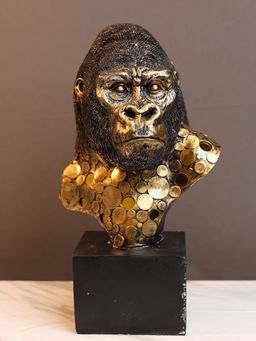Smokey Cocktail - Handcrafted Gorilla Bust Decor Black