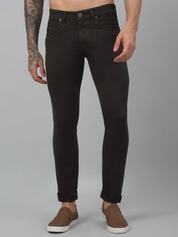 Cantabil - Men Military Green Non Pleated Solid Casual Trouser