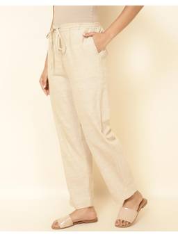 Fabindia - Beige Cotton Casual Everyday Pant