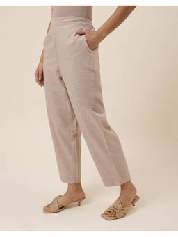 Fabindia - Beige Cotton Casual Tapered Pant