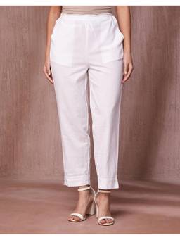 Fabindia - White Cotton Casual Pant