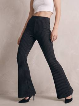 Outzidr - Black Plain Bootcut Trousers