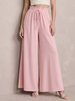 Outzidr - Pink Wide Leg Trouser