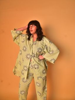 WHY SO BLUE - Green Printed Mala Shirt