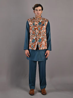 Bohame - Cedar Bandhgala with Kurta (Set of 3)