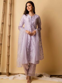 AM by Anita Mittal - Lavender Firefly Kurta with Pant and Dupatta