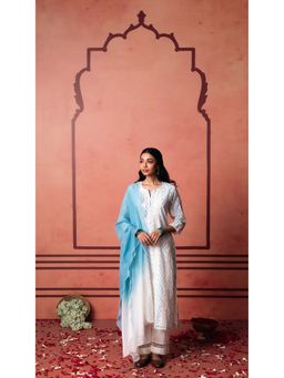 AM by Anita Mittal - Blue Saanjh Kurta with Pant and Dupatta