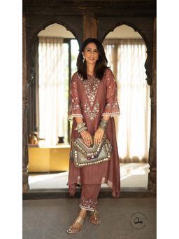 AM by Anita Mittal - Brown Alaya A-Line Kurta with Pant