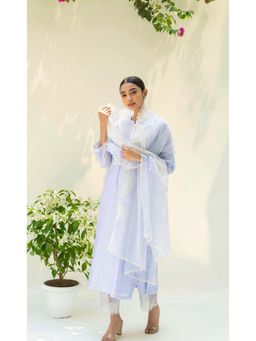 AM by Anita Mittal - Lavender Silk Fiza Kurta with Pant and Dupatta