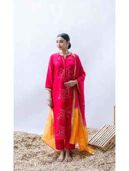 AM by Anita Mittal - Pink Ziva Kurta with Pant and Dupatta