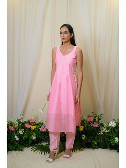 UNDYED - Arohi Pink Chanderi Embroidered Kurta