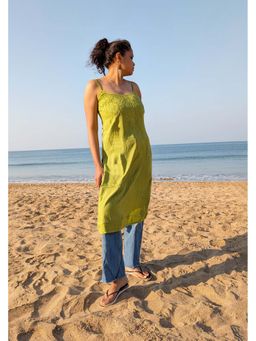 UNDYED - Olive Straight Rayon Chikankari Kurti