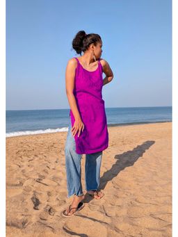 UNDYED - Purple Straight Rayon Chikankari Kurti