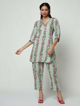 Spring Break - Mint Green Printed Kurta with Pant